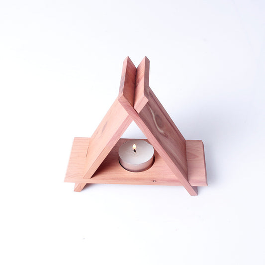 Natural Aromatic Cedar Candle Holder