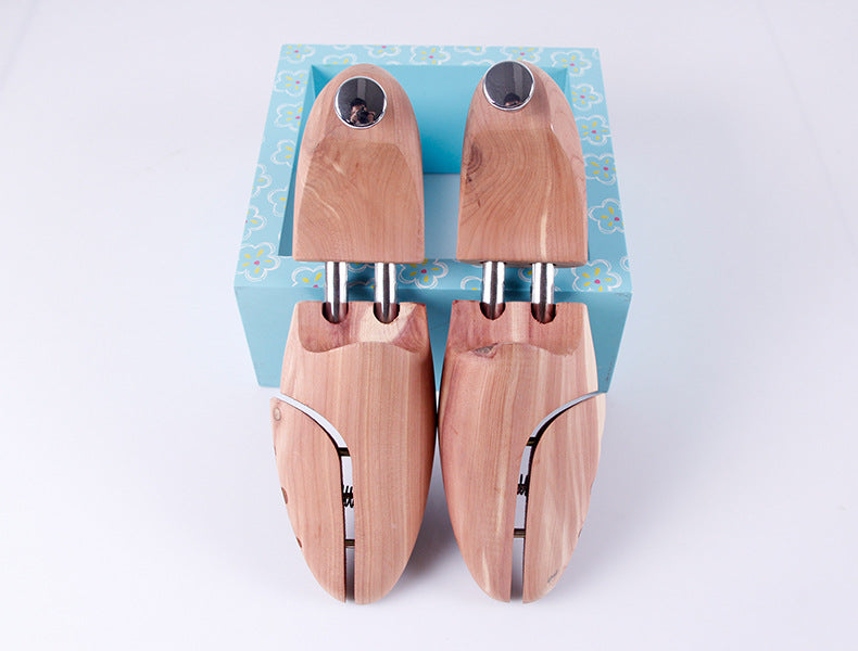 Adjustable Cedar Wood Twin Tube Spring Shoe Trees for Shoe Care