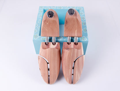 Adjustable Cedar Wood Twin Tube Spring Shoe Trees for Shoe Care