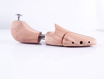 Adjustable Cedar Wood Twin Tube Spring Shoe Trees for Shoe Care