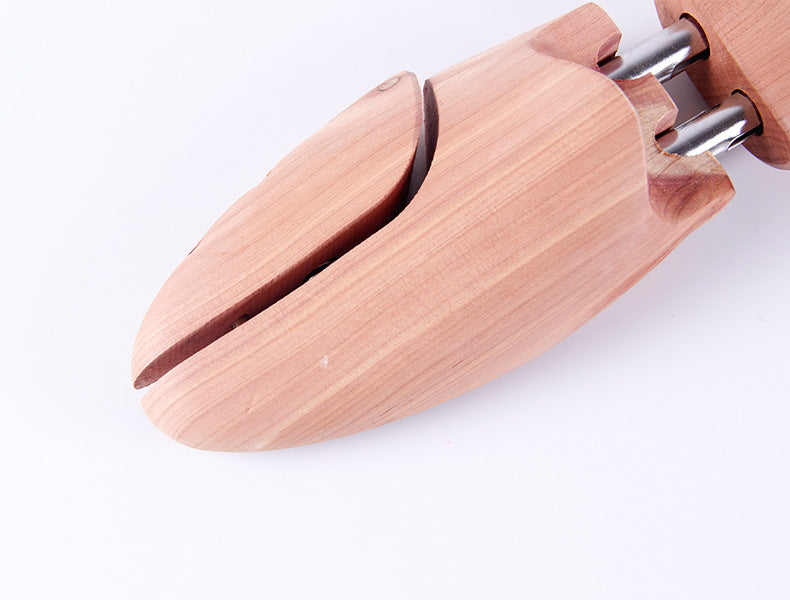 Adjustable Cedar Wood Twin Tube Spring Shoe Trees for Shoe Care