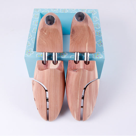 Adjustable Cedar Wood Twin Tube Spring Shoe Trees for Shoe Care
