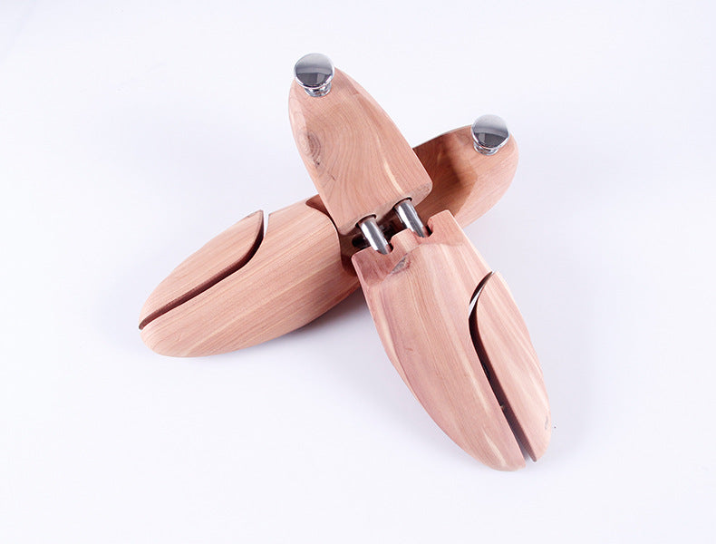 Adjustable Cedar Wood Twin Tube Spring Shoe Trees for Shoe Care