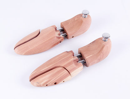 Adjustable Cedar Wood Twin Tube Spring Shoe Trees for Shoe Care