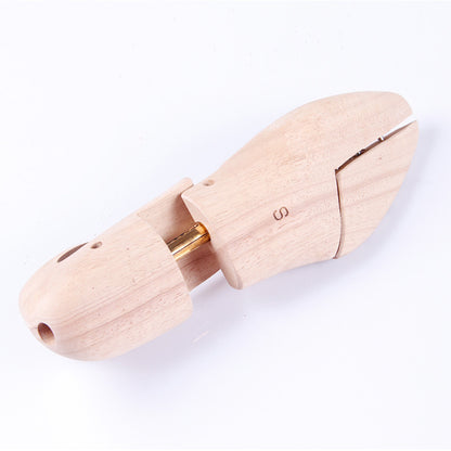 Natural Solid Beech Wood Single-Tube Adjustable Spring Shoe Trees for Men & Women Shoe Care Shoe Shapers