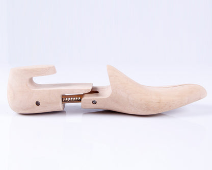 Natural Solid Beech Wood Single-Tube Adjustable Spring Shoe Trees for Men & Women Shoe Care Shoe Shapers