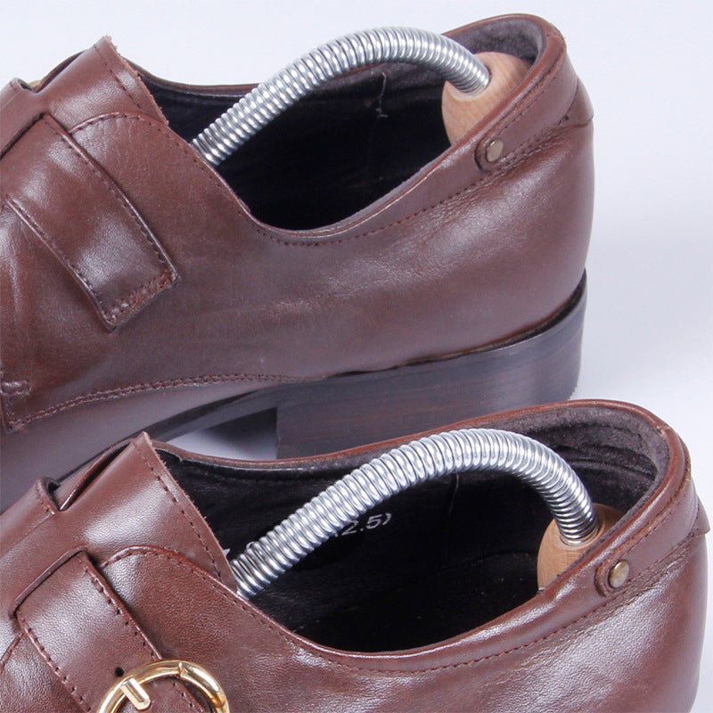 Adjustable Pine Wood Shoe Trees with Single Spring