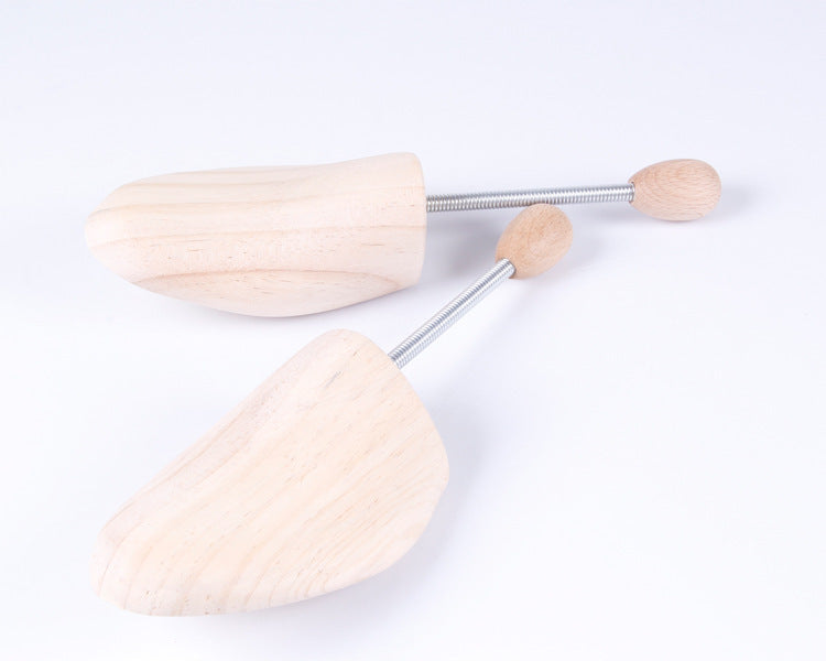 Adjustable Pine Wood Shoe Trees with Single Spring