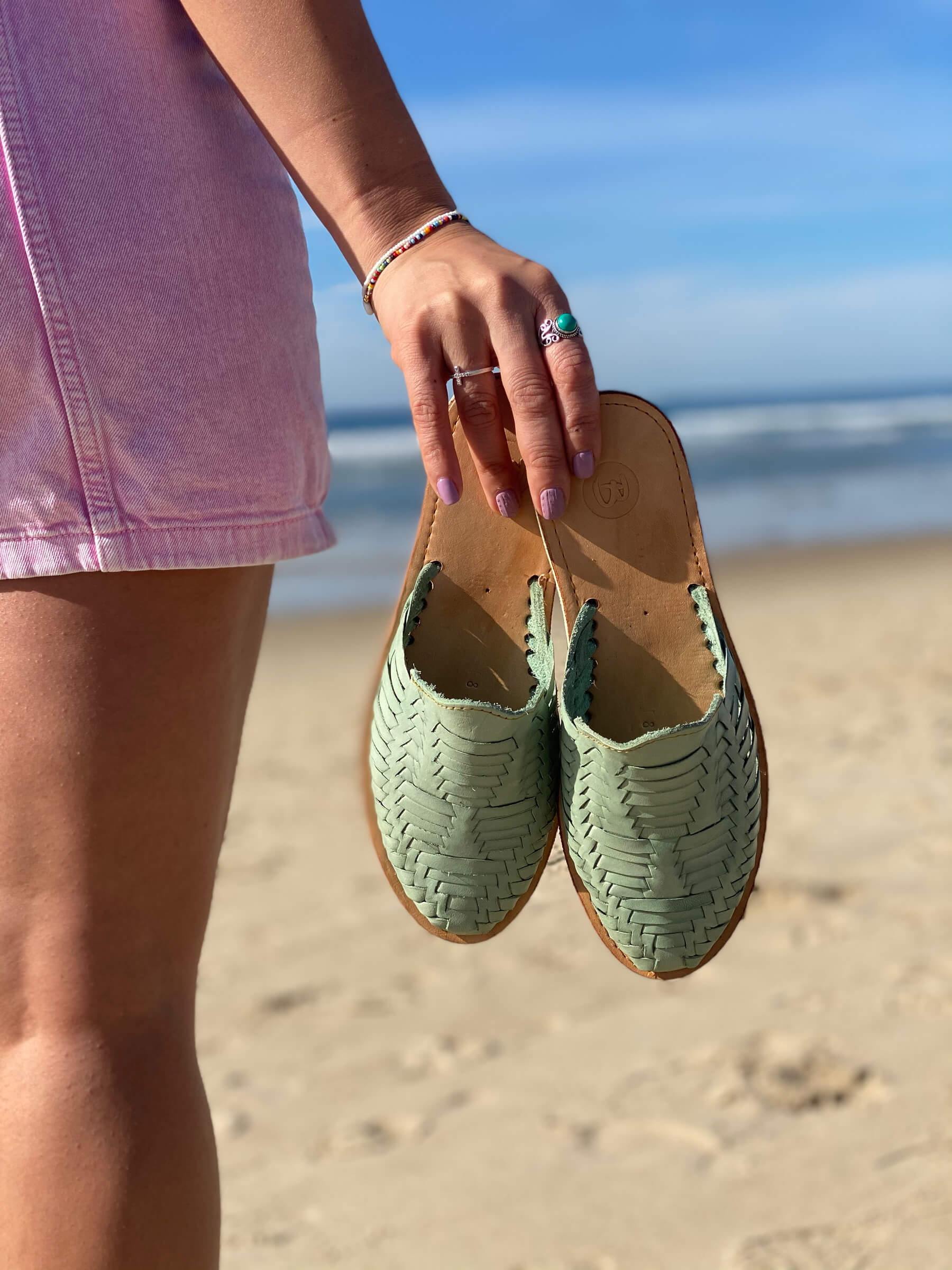 Marbella Huarache Slip-On Teal